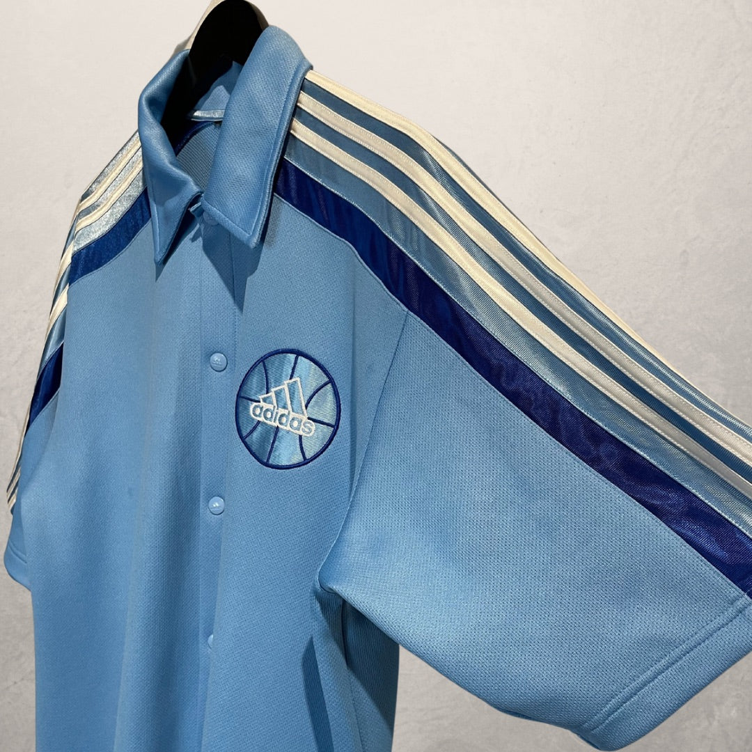Adidas blauw shirt met drukknopen L/XL