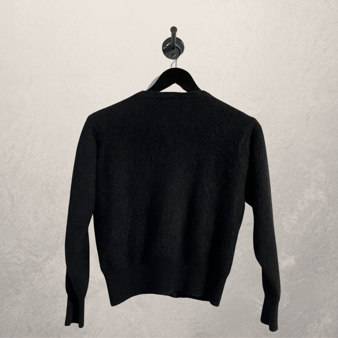 Vintage IT black wool cardigan S