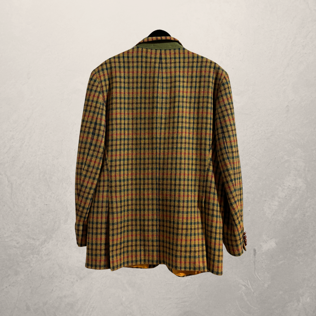 Manray geel tweed geruit jasje 52- Door @SelectedWithLove.nl