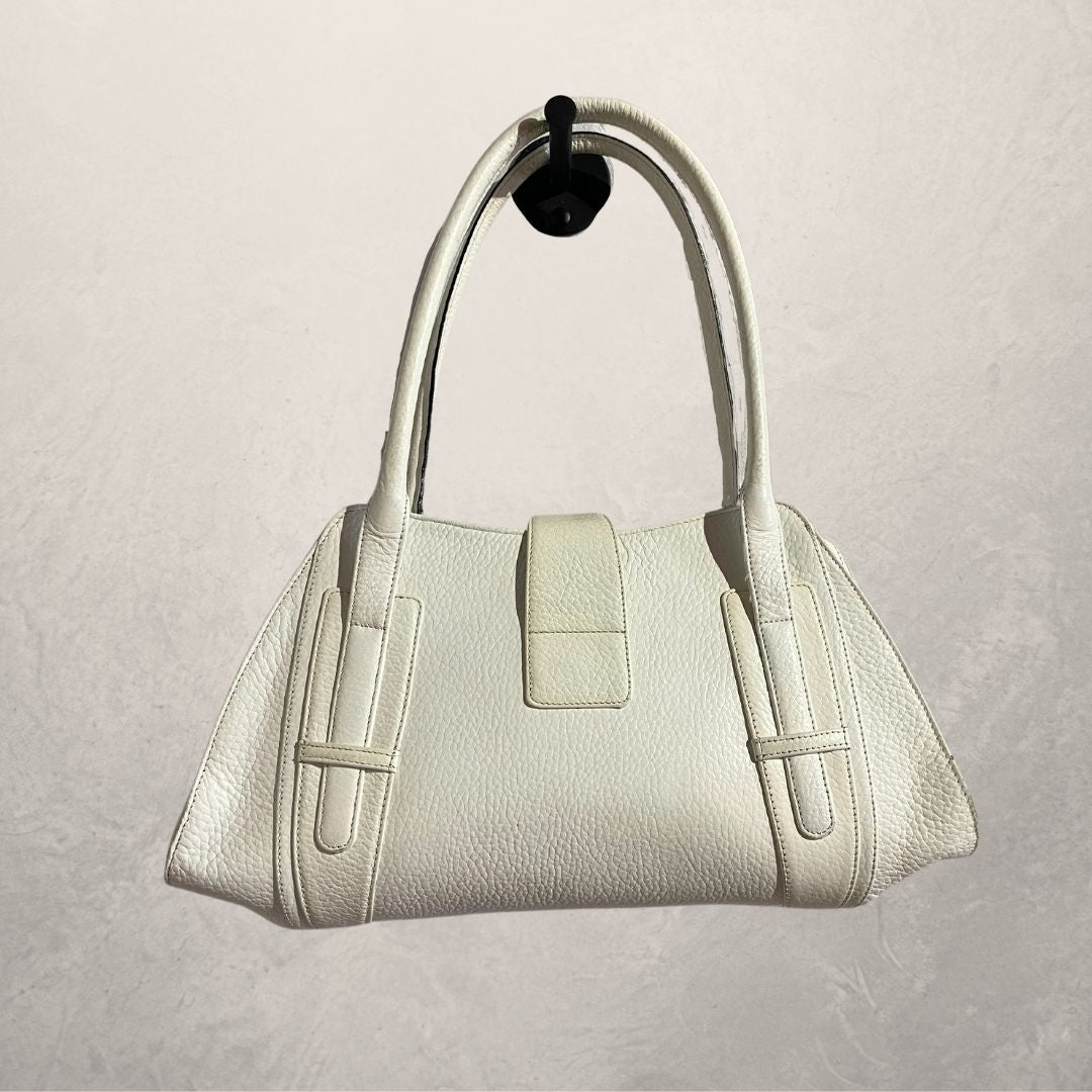 Vintage Loewe white leather handbag