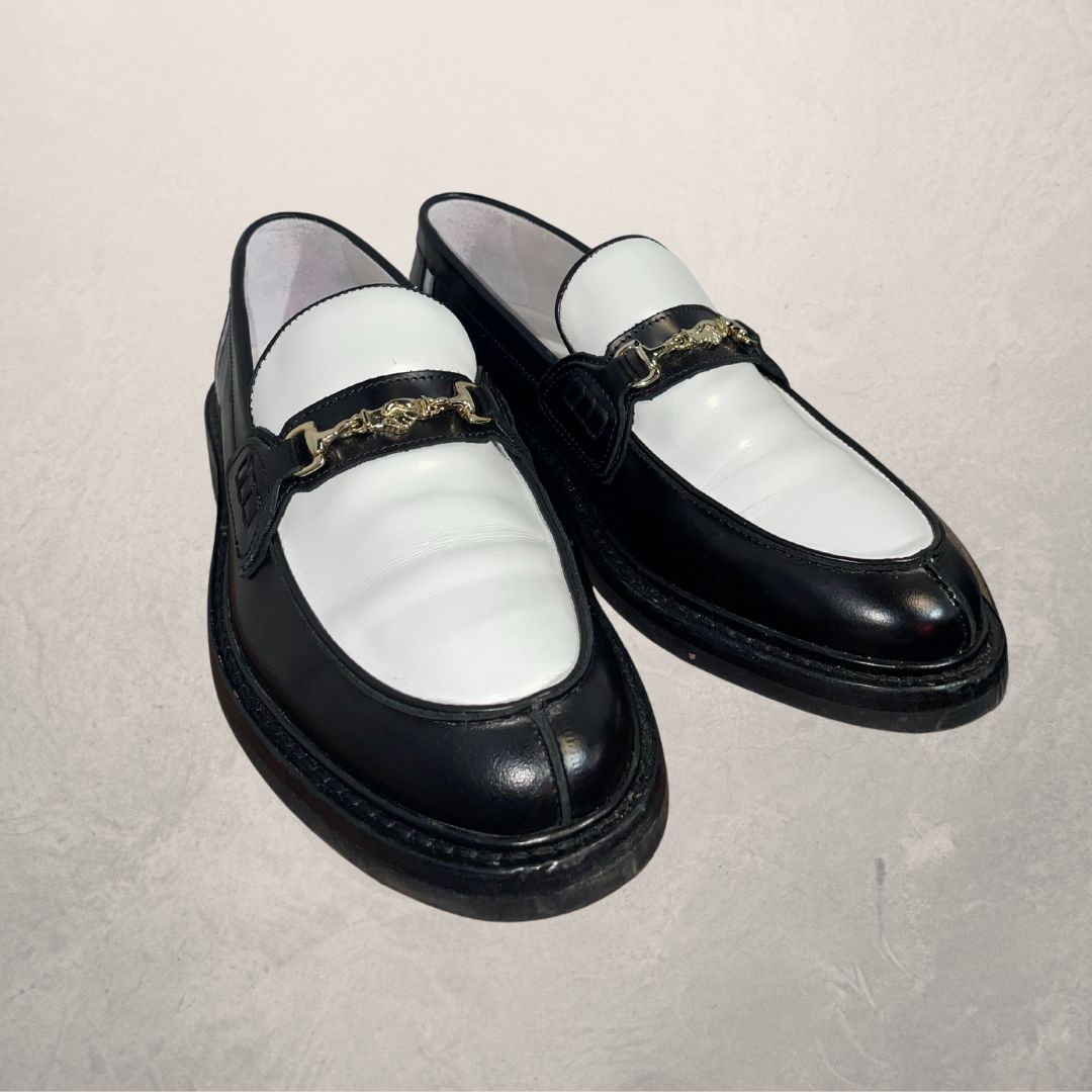 Filling Pieces zwart-witte polido loafer 41