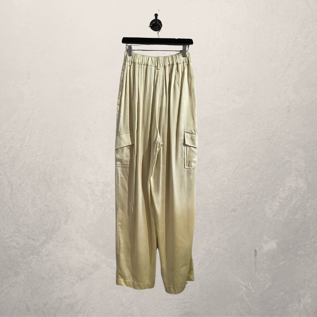 The Frankie Shop gebroken witte zijden cargobroek 38