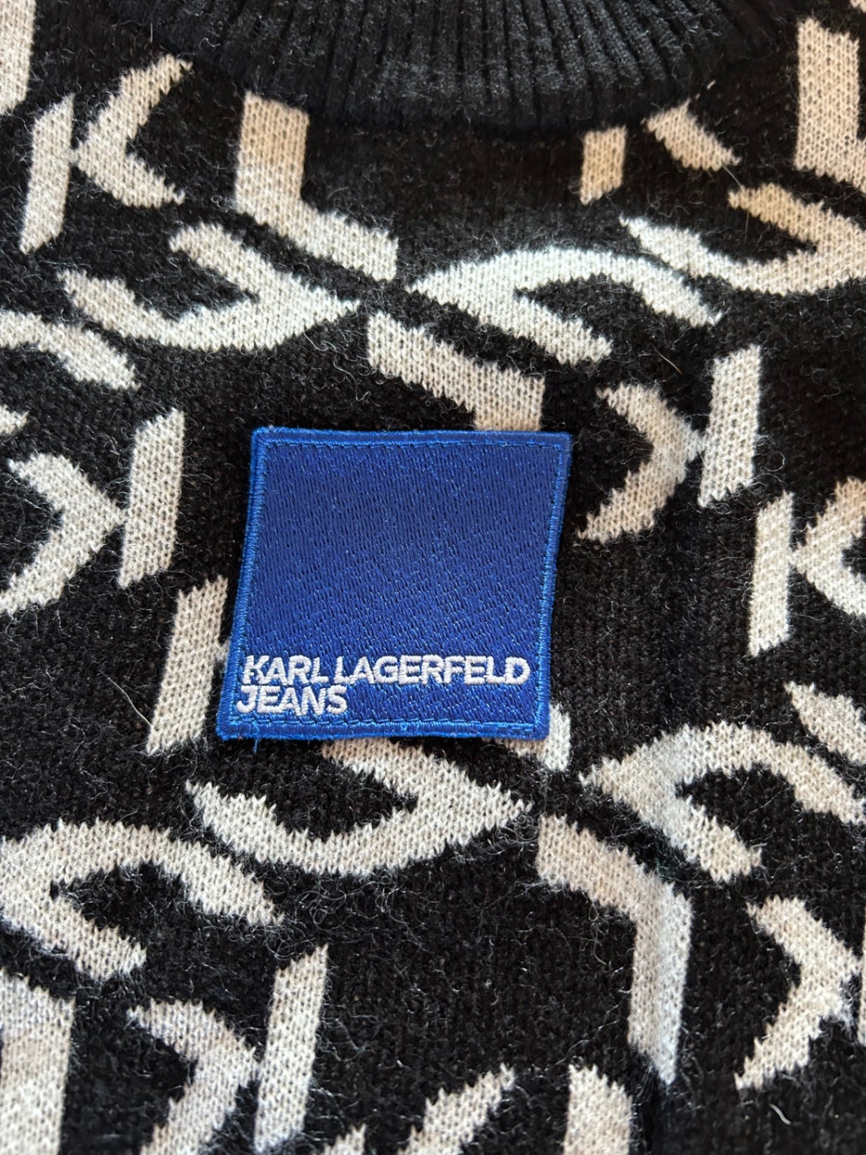 Karl Lagerfeld black monogram logo sweater S