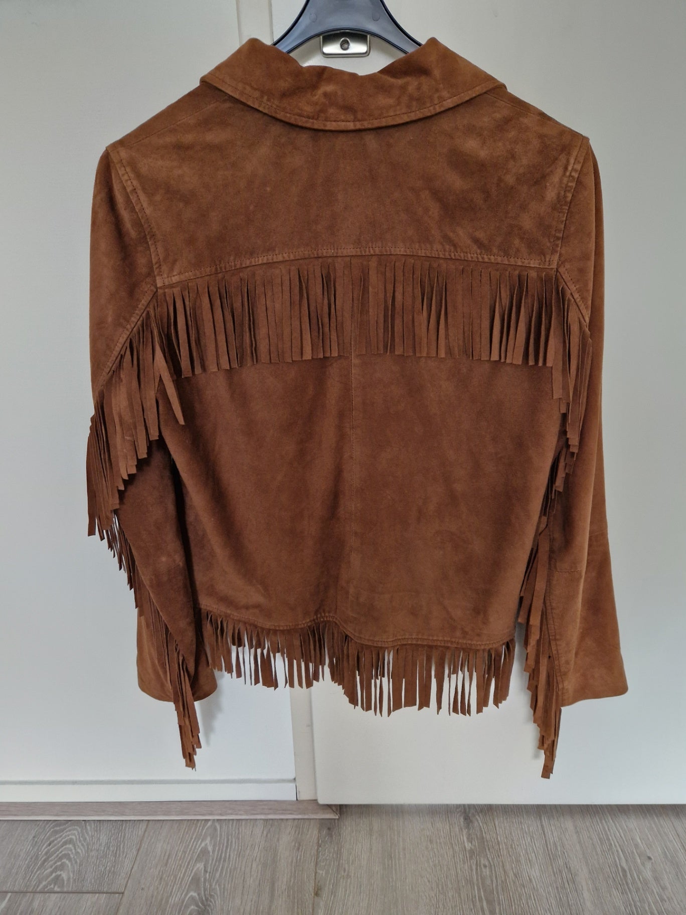 Mango Brown suede tassel acket S