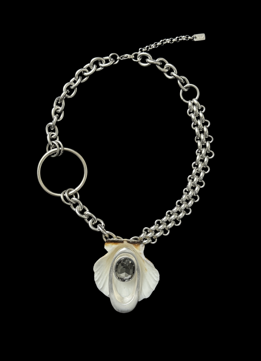 UPCYCLED SHELL CRYSTAL CHOKER - by weARCHIVE