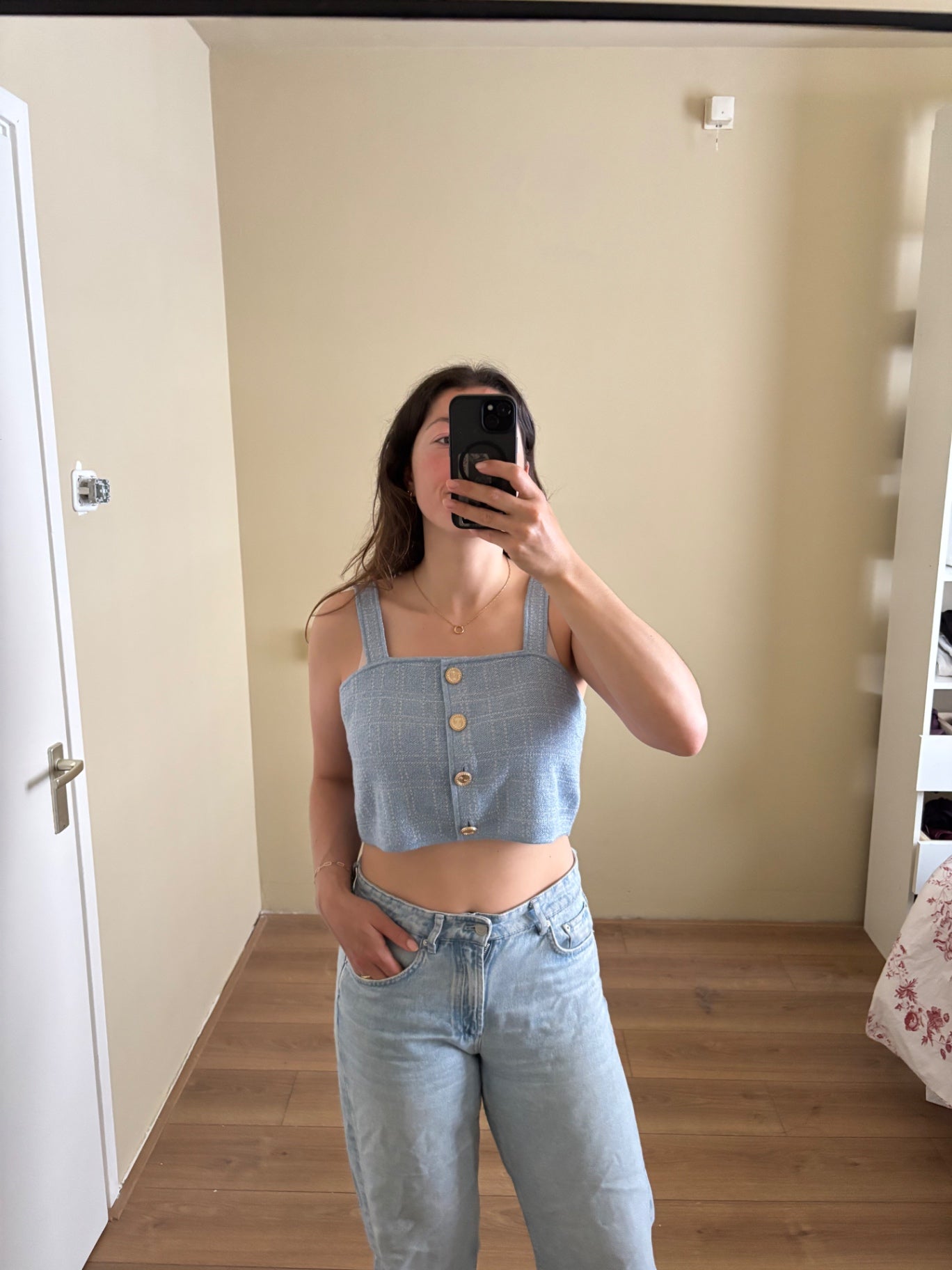 & Other Stories blue crop top L