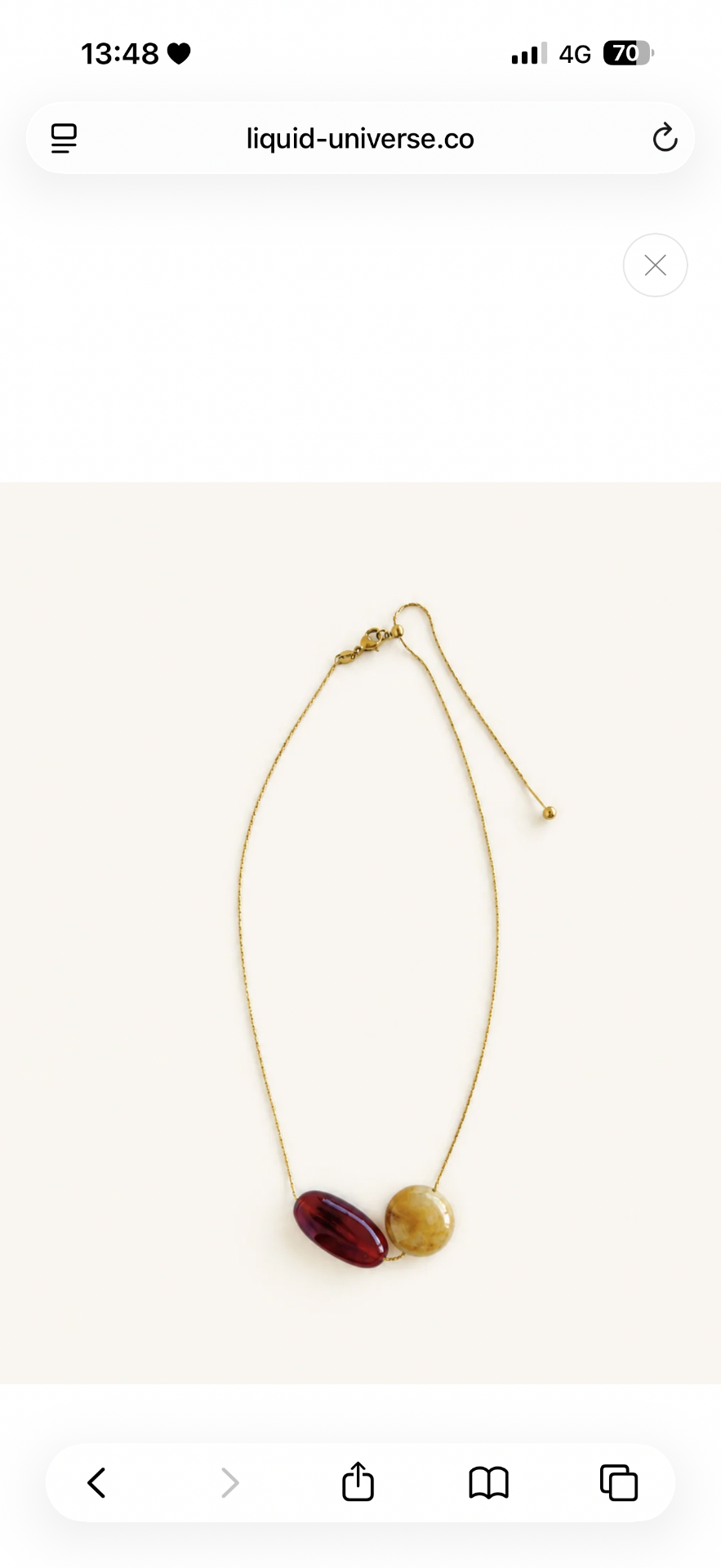 Kaia Yellow Jade & Red Agate Necklace | Adjustable Stainless Steel Choker