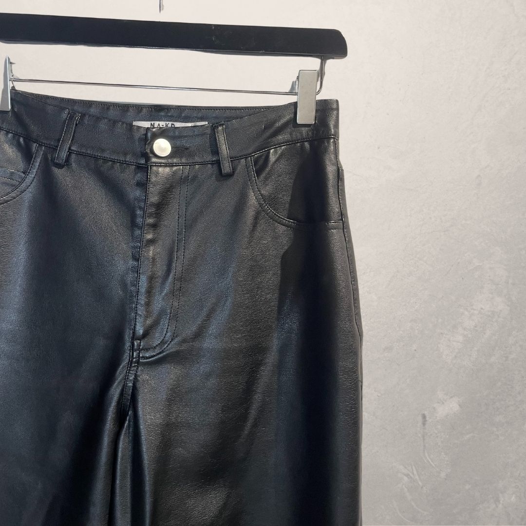 NAKD black faux leather pants 36