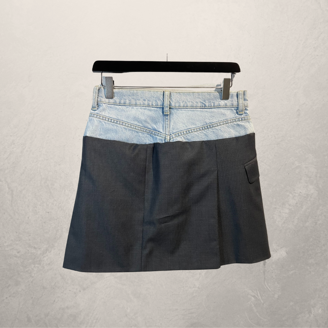 Vintage light blue denim & black skirt S/M- by @DAFFZTheLabel