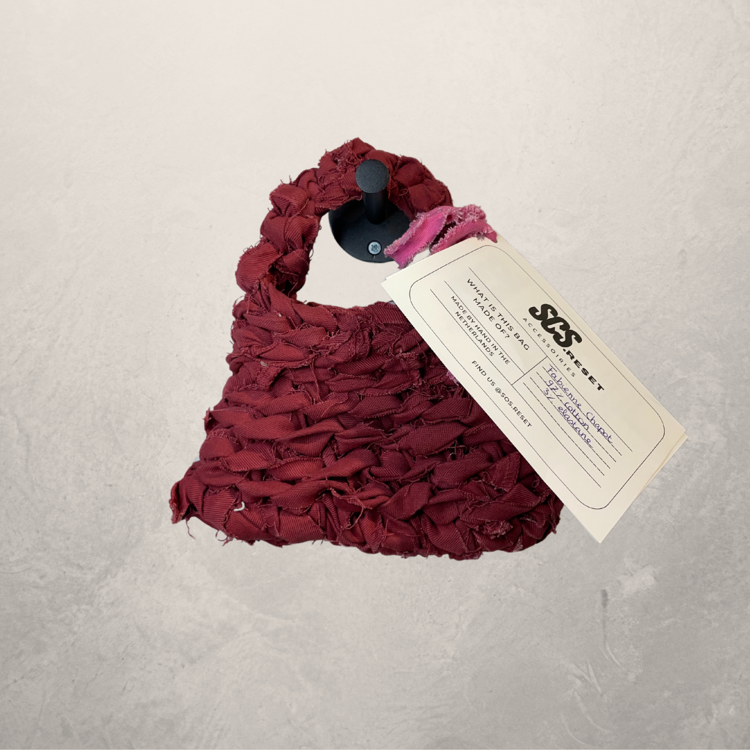 Red Denim Bag Small- By SOS.Reset