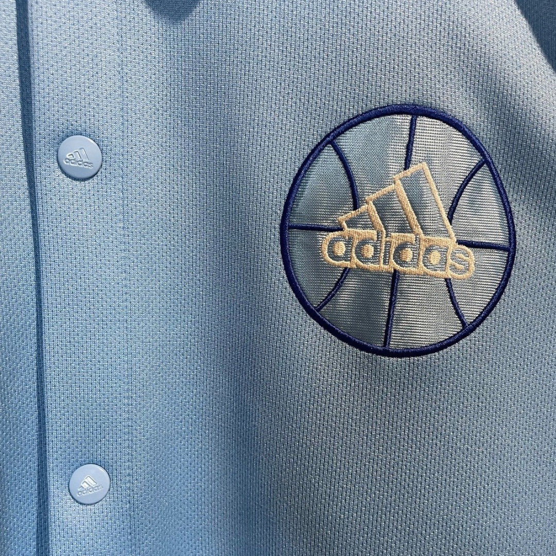 Adidas blauw shirt met drukknopen L/XL