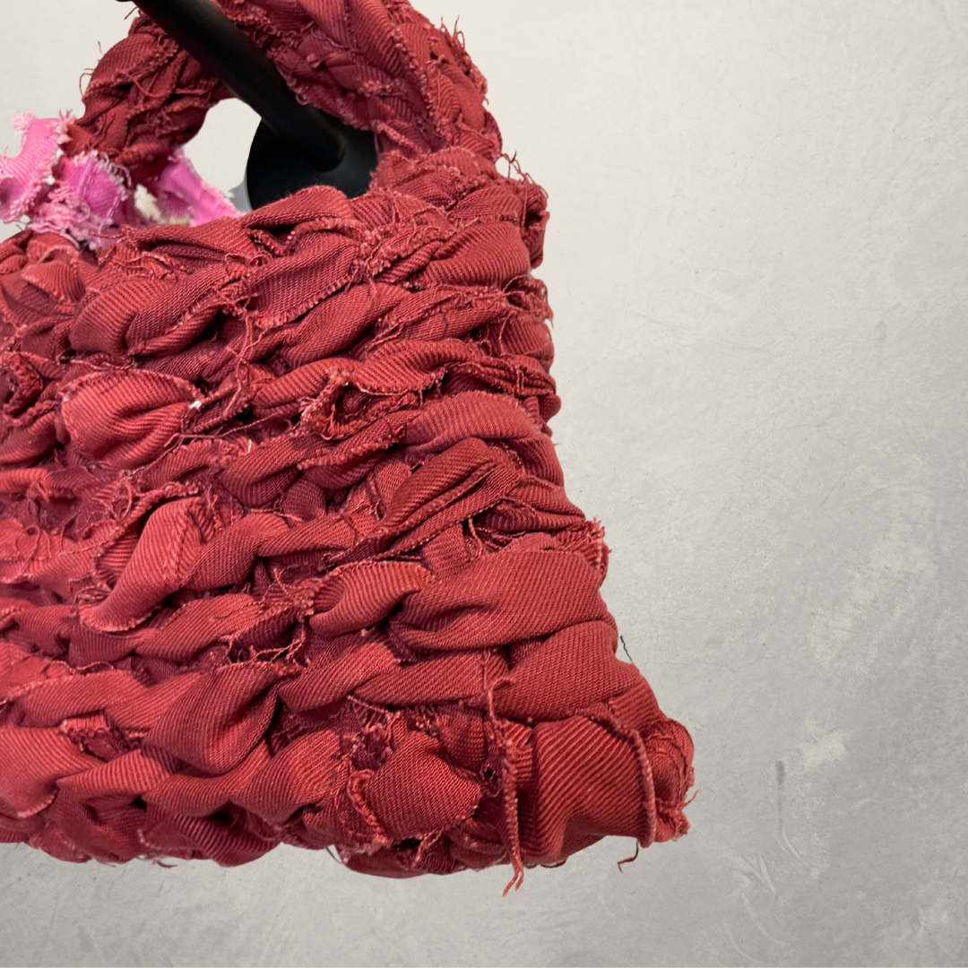 Red Denim Bag Small- By SOS.Reset