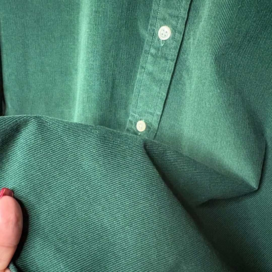 Ralph Lauren donkergroen corduroy overhemd M