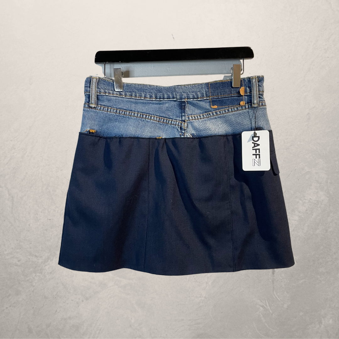 Vintage denim & navy skirt S/M - by @DAFFZTheLabel