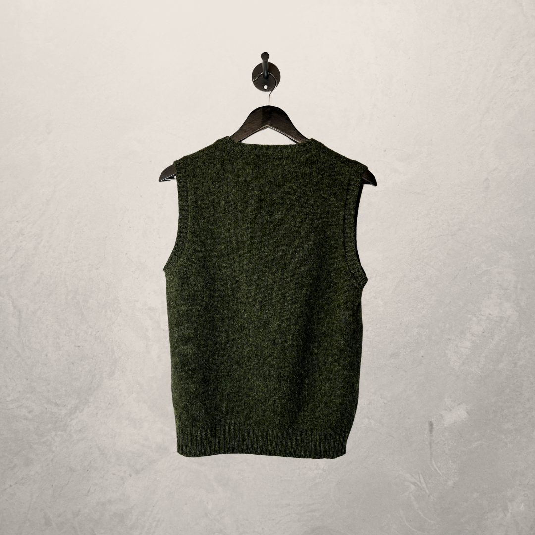 Burberry green wool gilet S