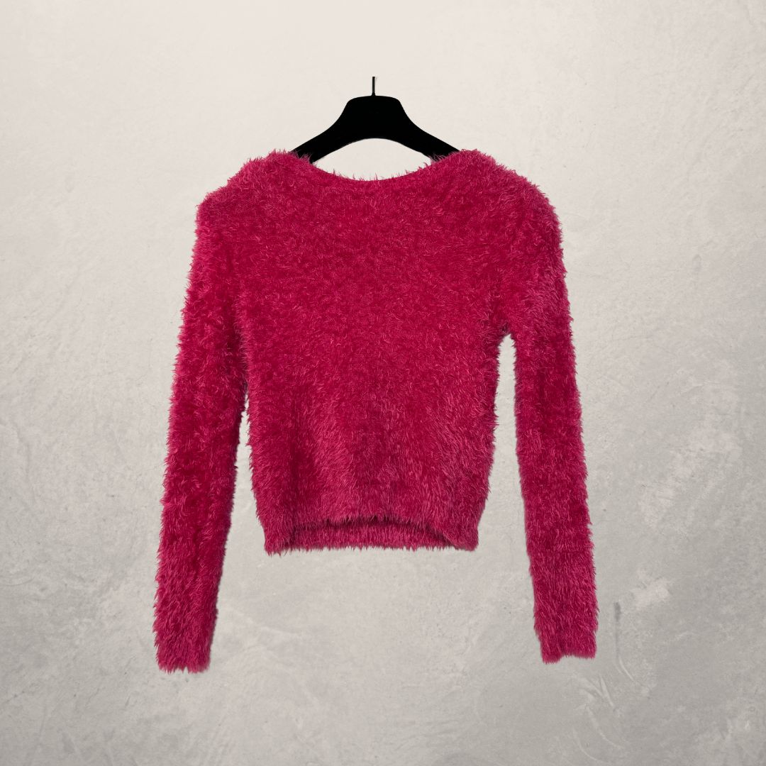 Vintage pink fuzzy sweater S/M