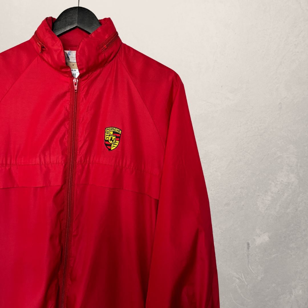 Vintage Porsche red windbreaker M/L