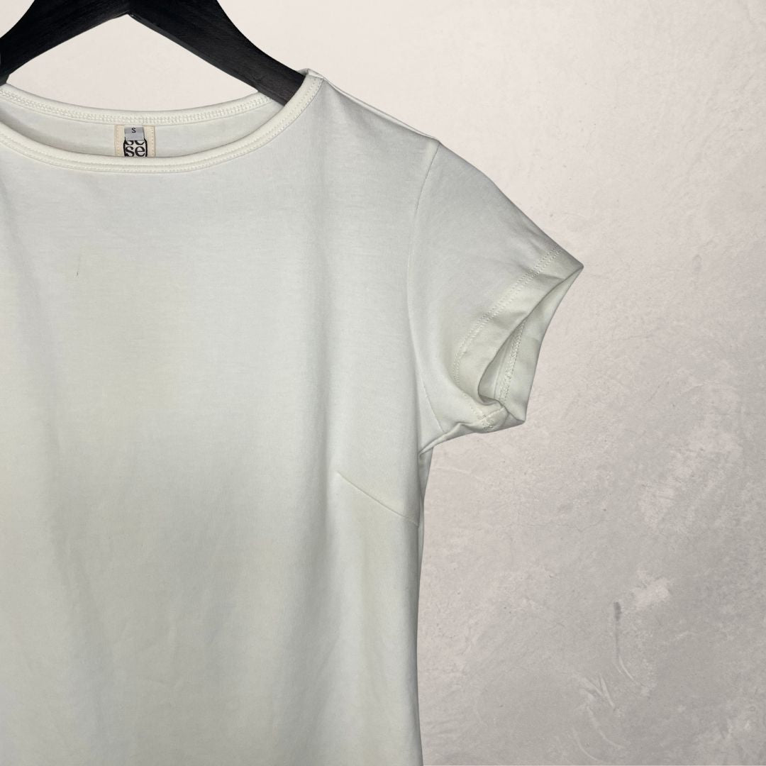 Wit katoenen Zina t-shirt lang S - van SESE