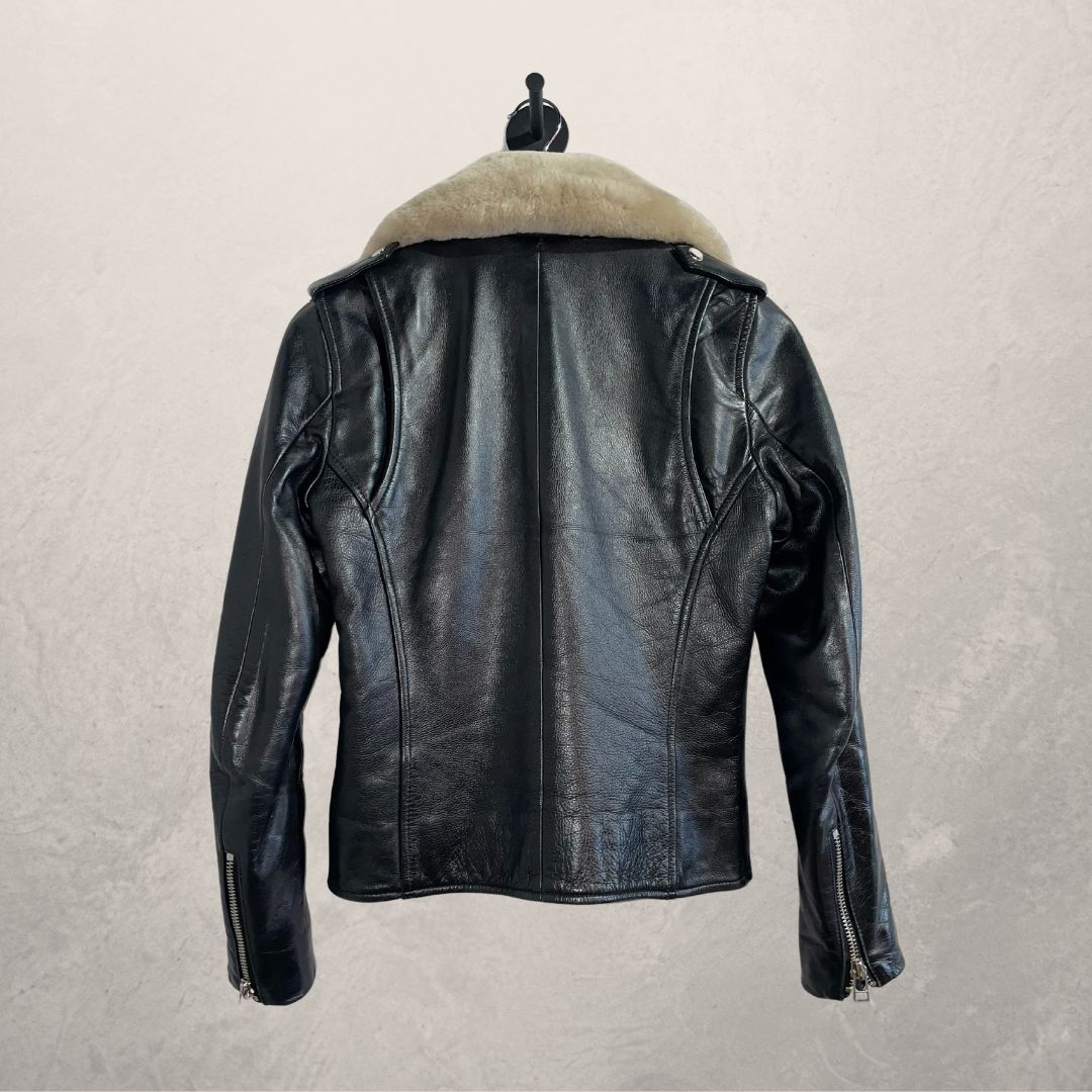 Goosecraft 100% leren jas teddy detail XS