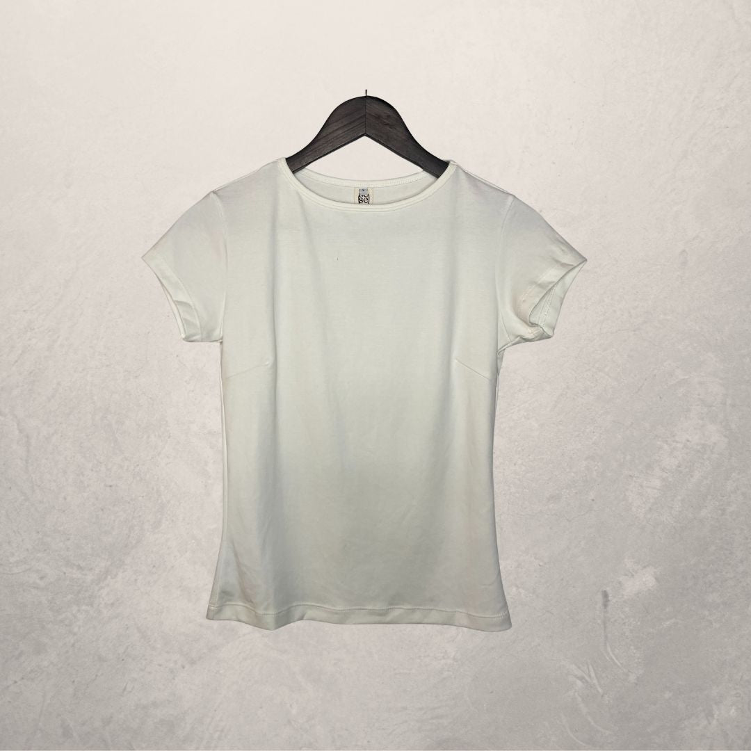 Wit katoenen Zina t-shirt lang S - van SESE