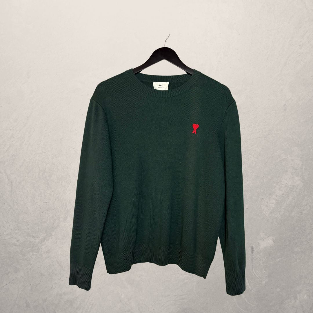 AMI paris dark green 100% wool jumper M/L
