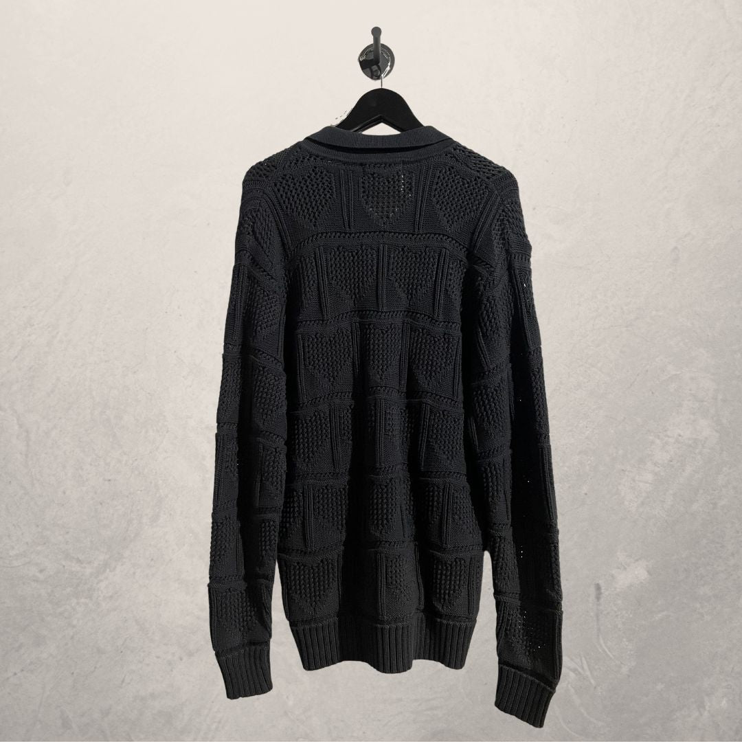 ARTE black knit heart cardigan L