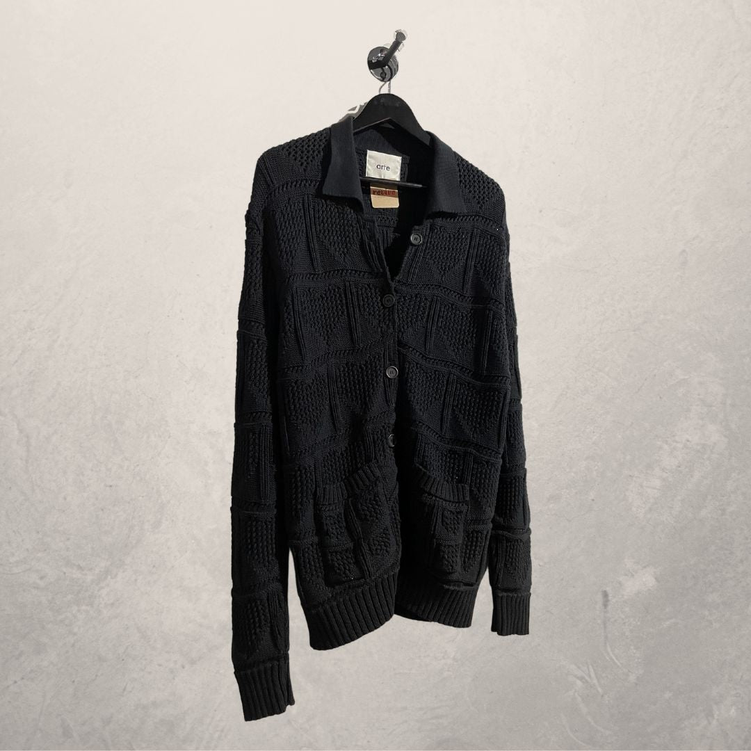 ARTE black knit heart cardigan L