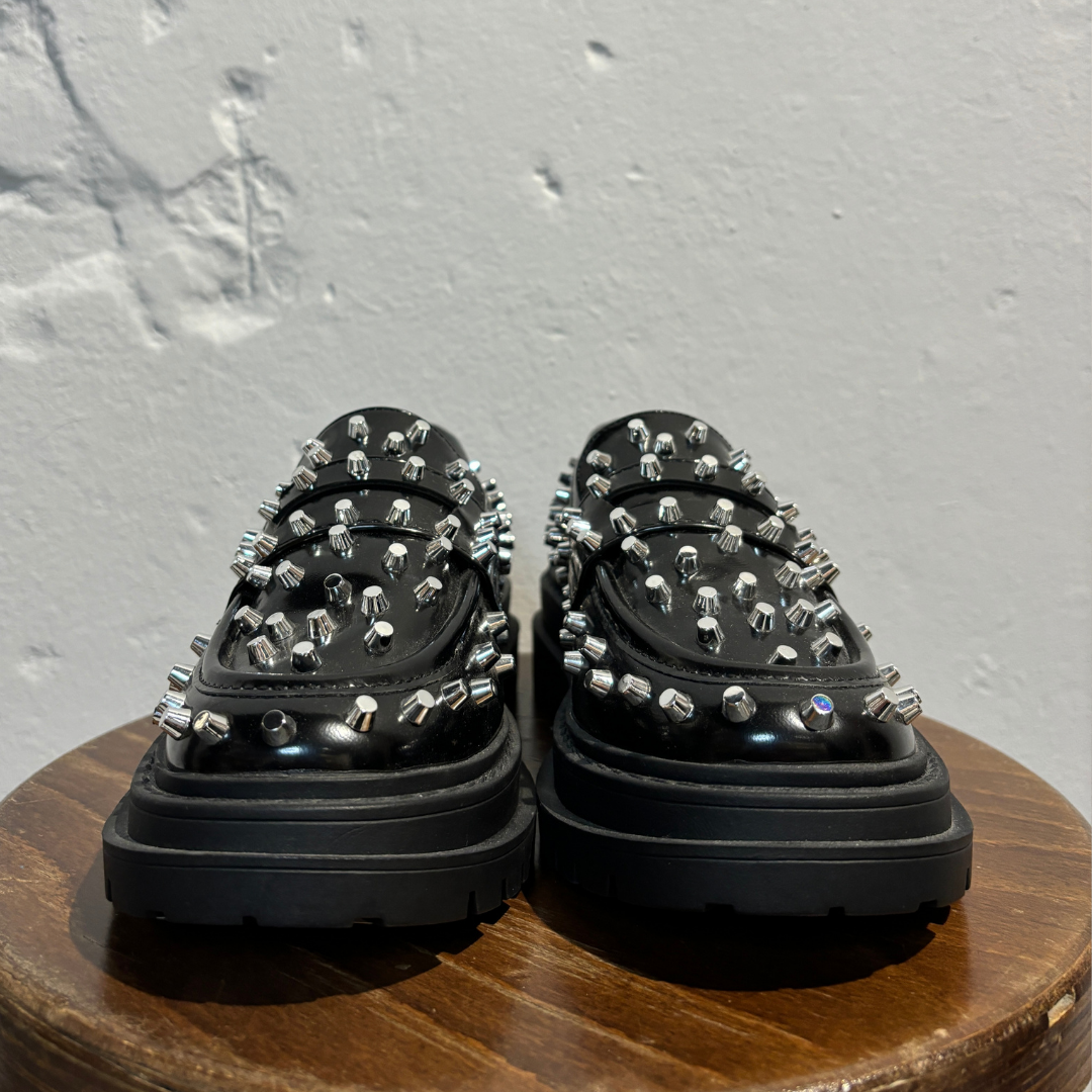 ASOS Design black studded loafers 37