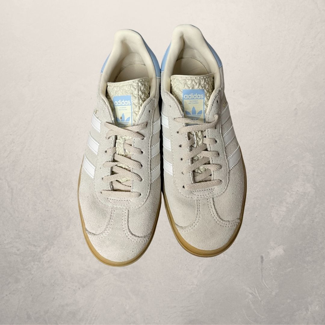 Adidas Gazelle beige en blauwe sneakers 38