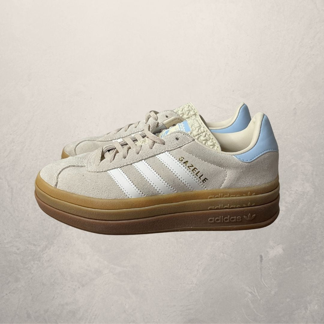 Adidas Gazelle beige en blauwe sneakers 38