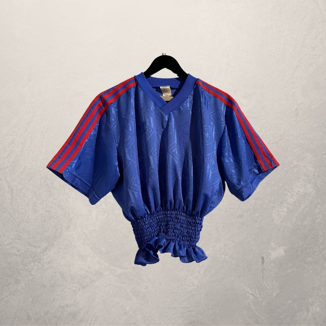 Adidas paars geplooid shirt OS- door @Home_is_a_Runway