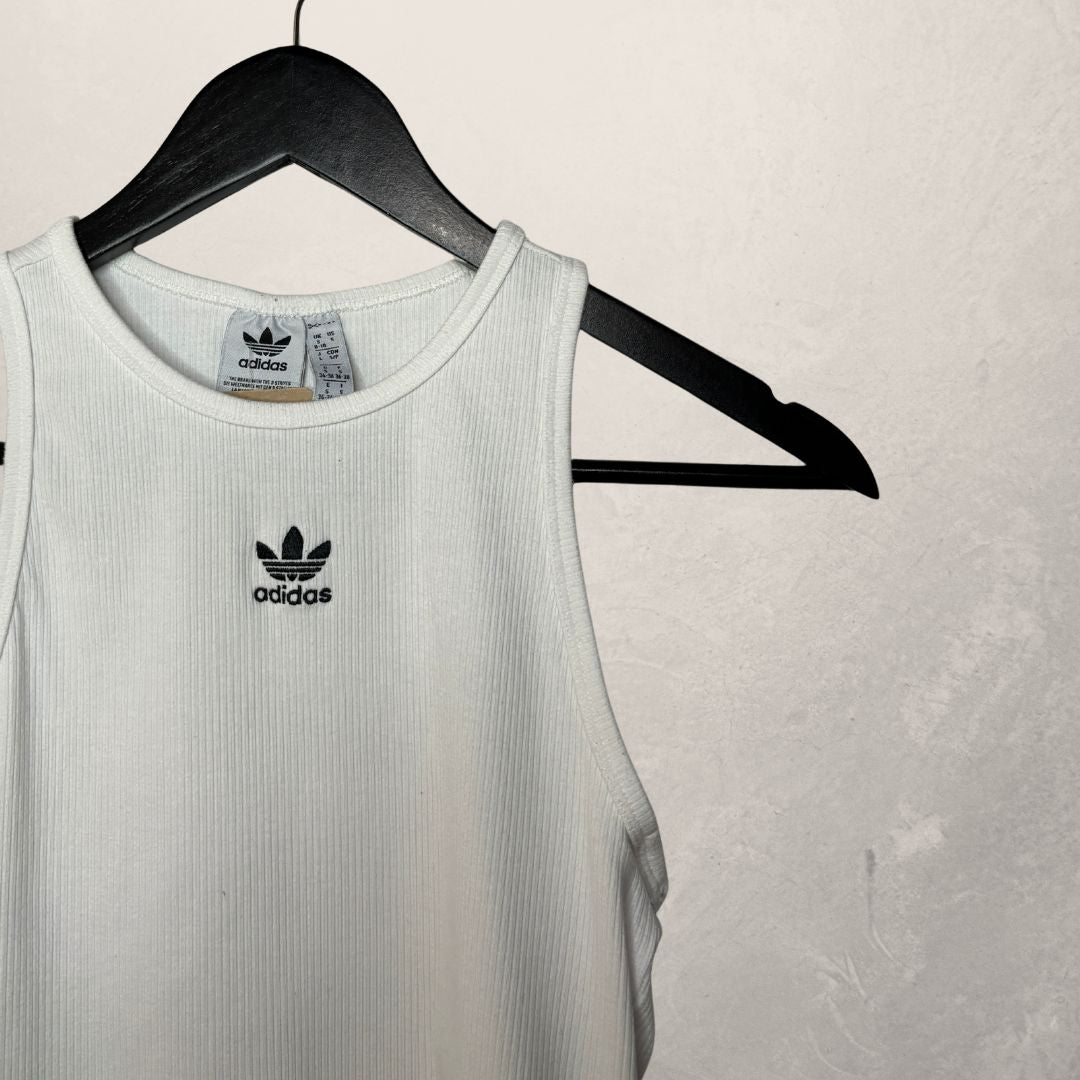 Adidas wit logo tanktopje S