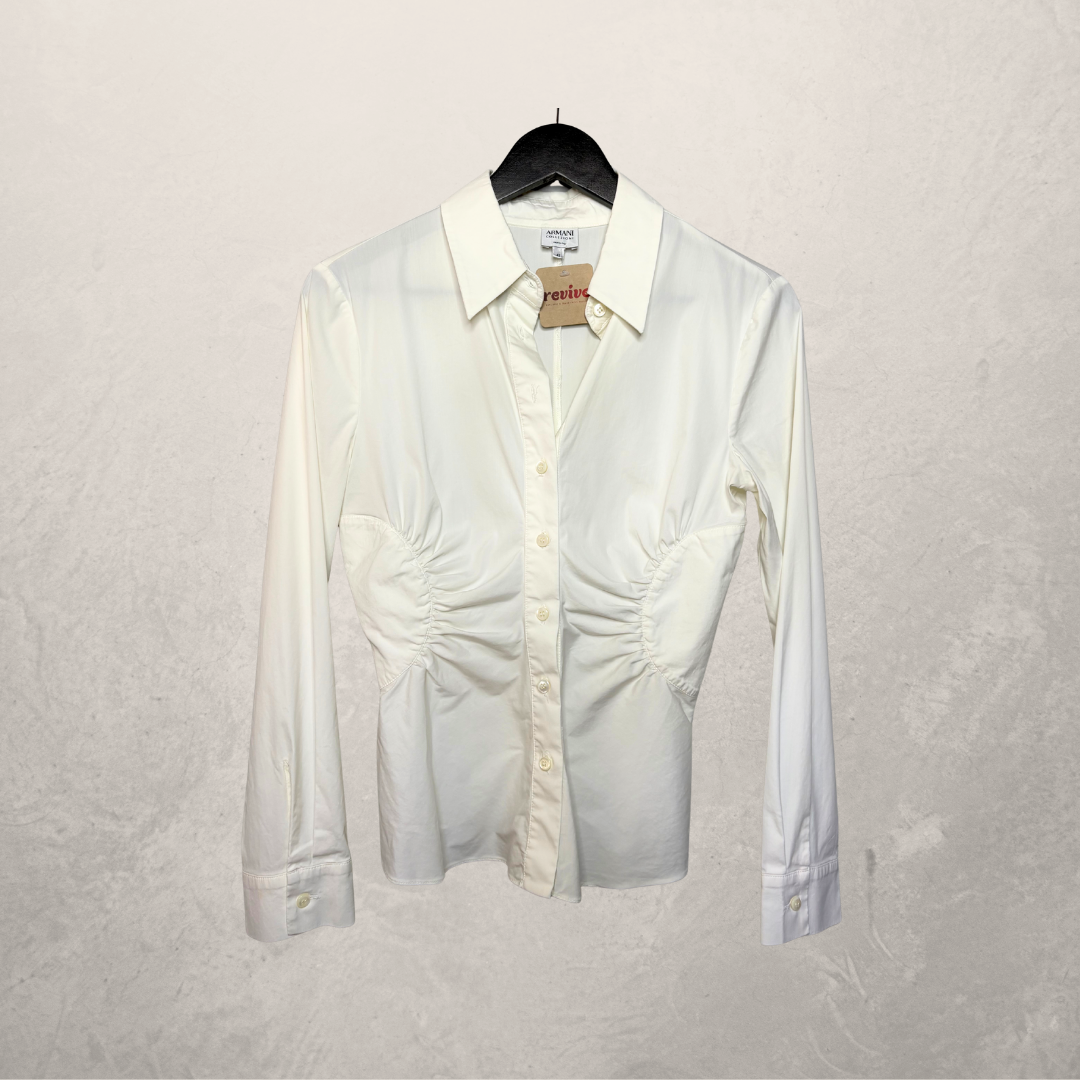 Armani wit getailleerd overhemd met lange mouwen M