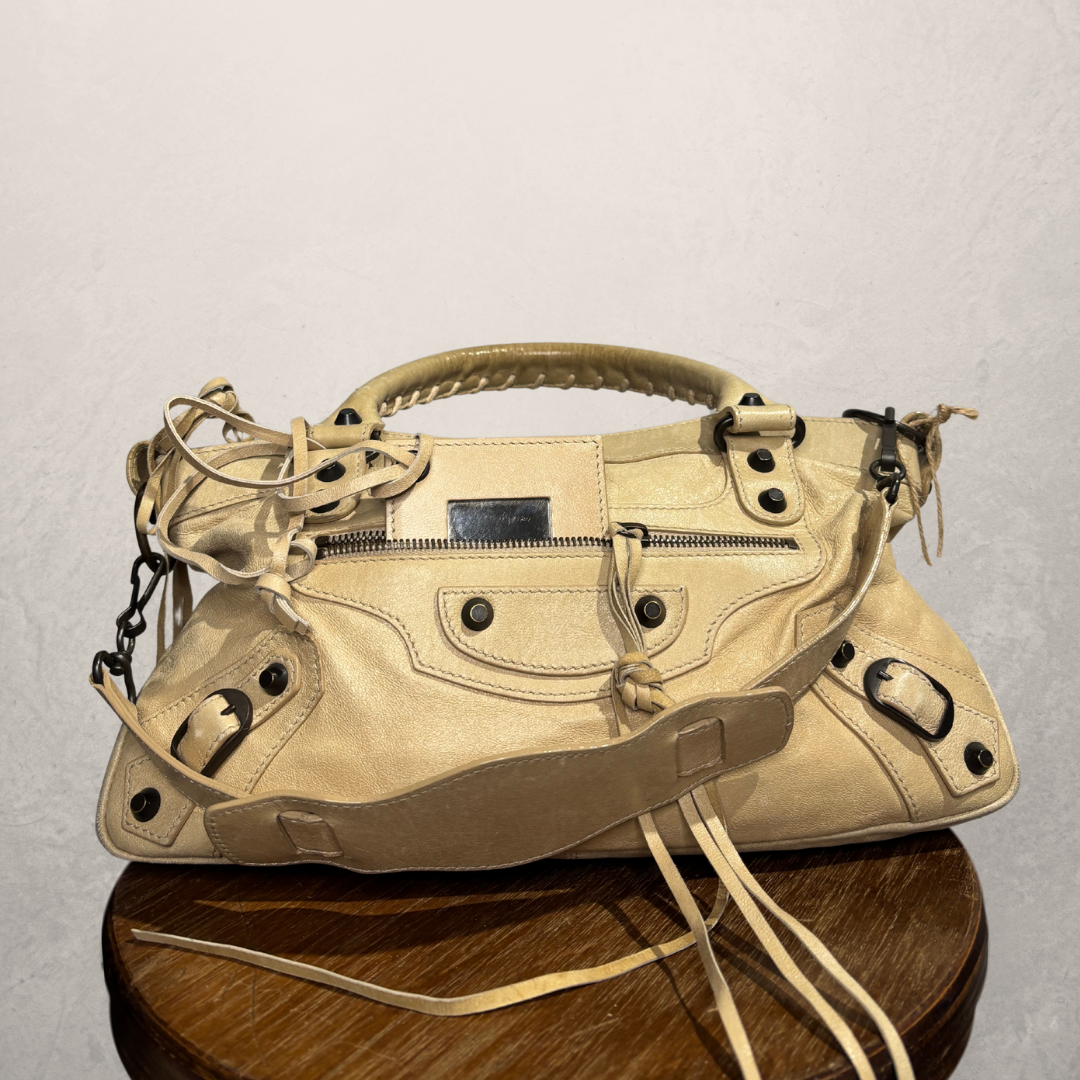 Balenciaga beige city bag small - by Romae Studios