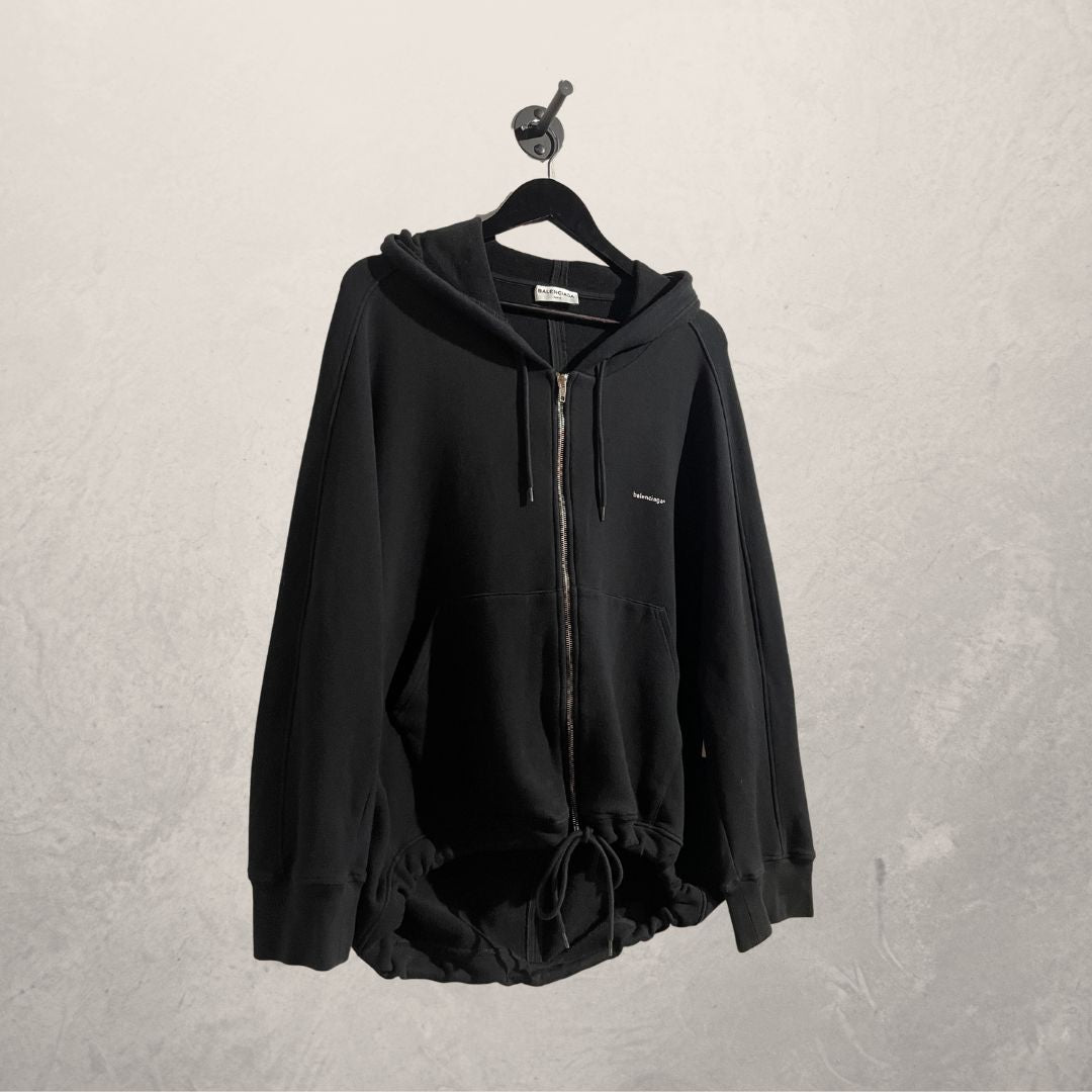 Balenciaga black zip up hoodie S