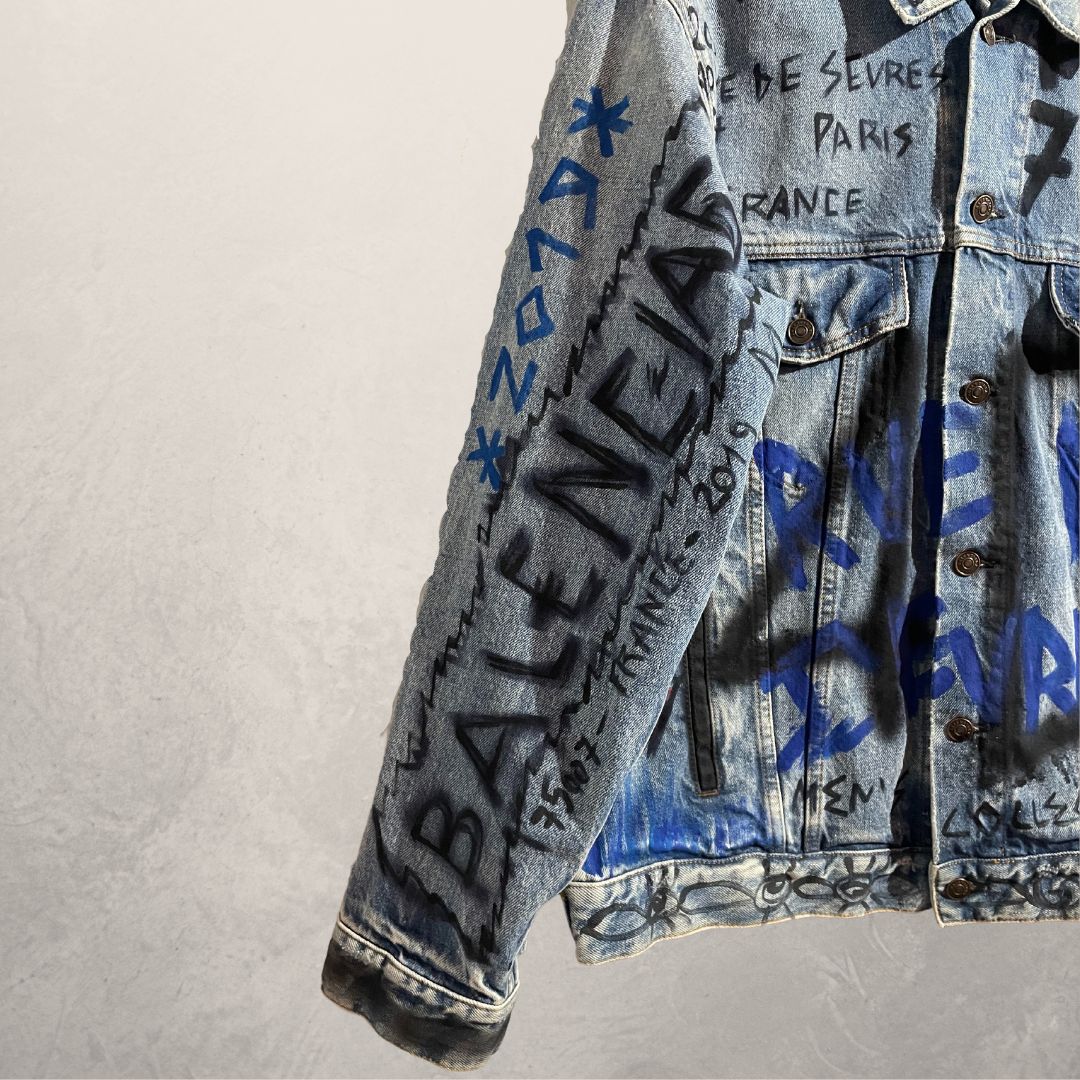 Balenciaga denim graffiti jasje M/L