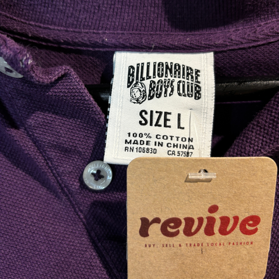 Billionaire Boys Club purple polo logo shirt L