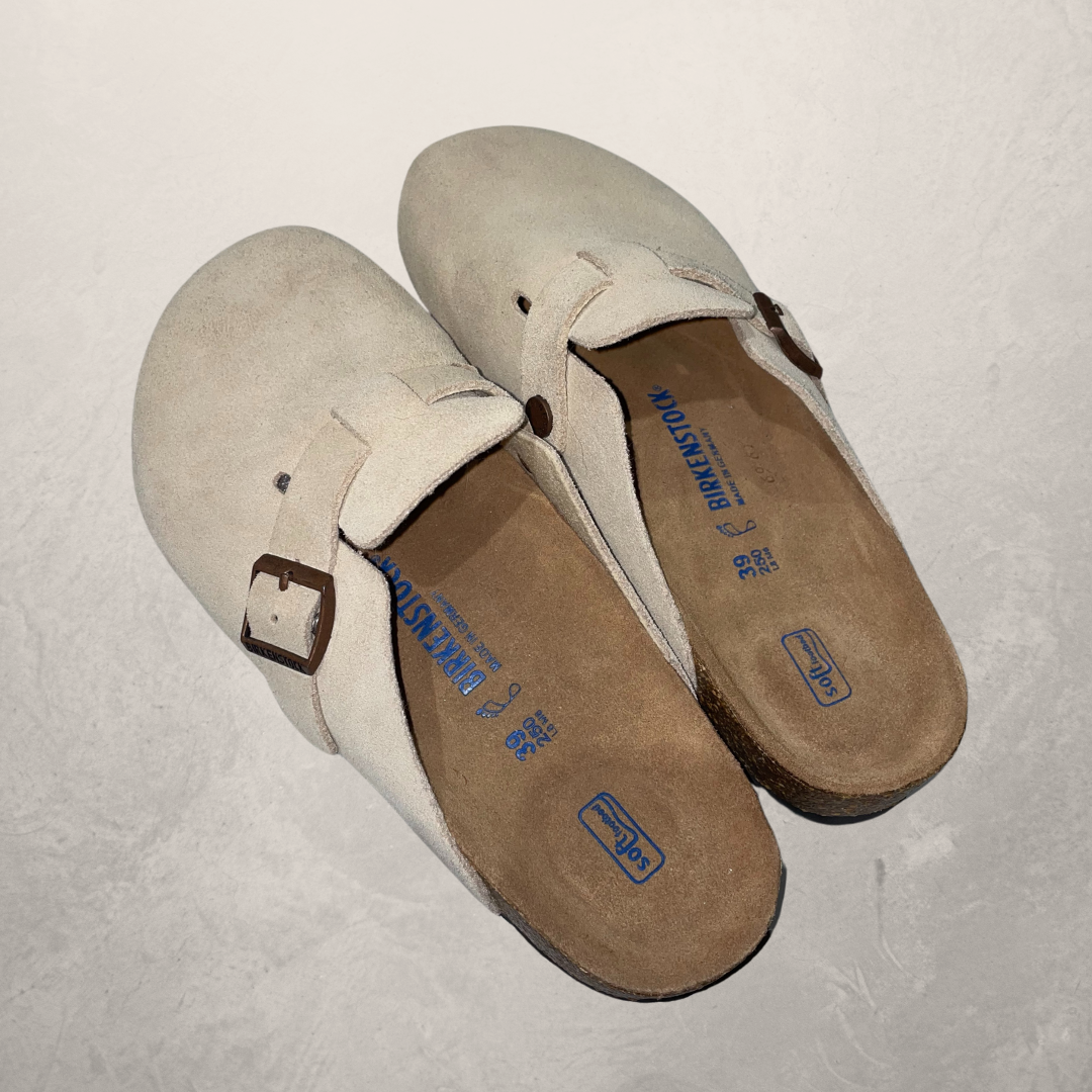 Birkenstock beige suède Boston schoenen 39