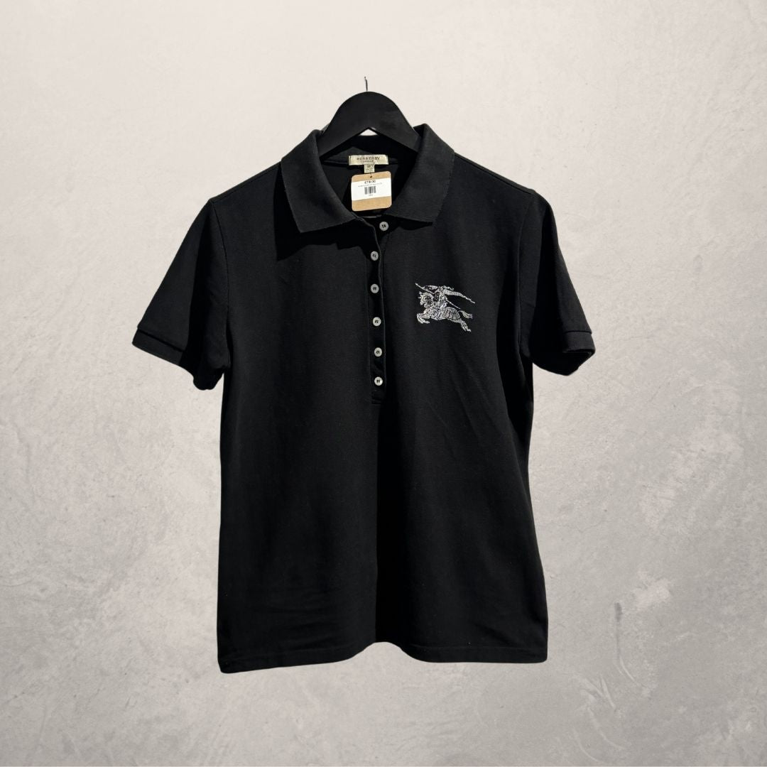 Burberry zwart poloshirt met logo XL