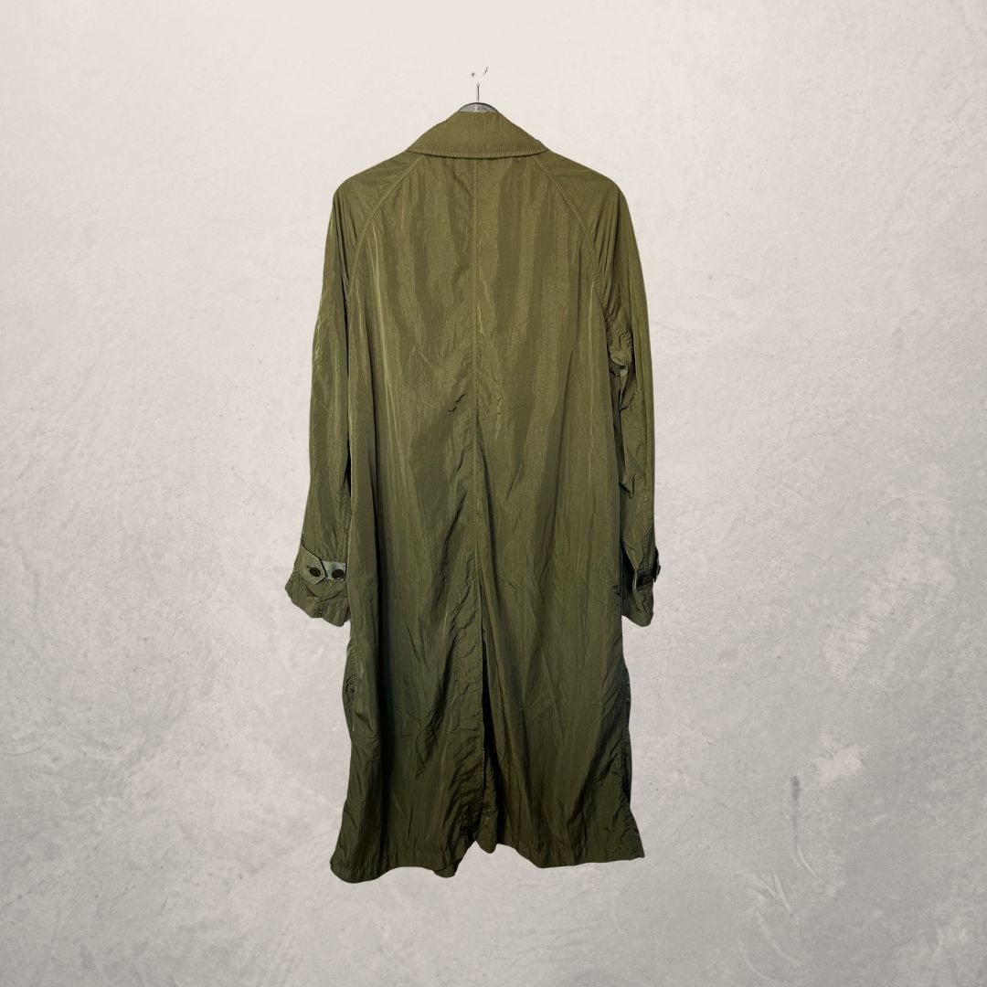 Burberry green nylon cargo long jacket 48