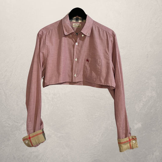 Burberry rose cropped ls blouse S/M- By Mees.Makes