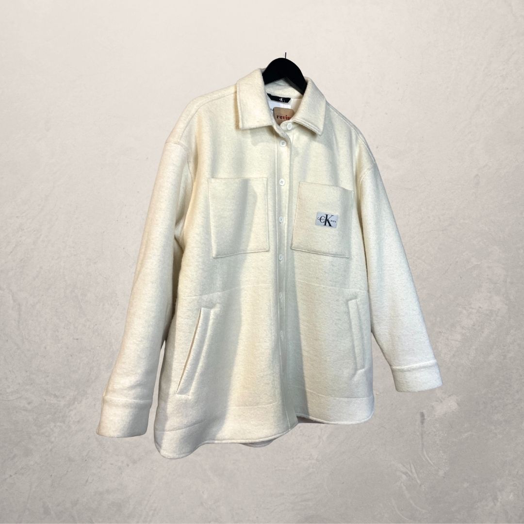 CKJ white felt overshirt jacket M