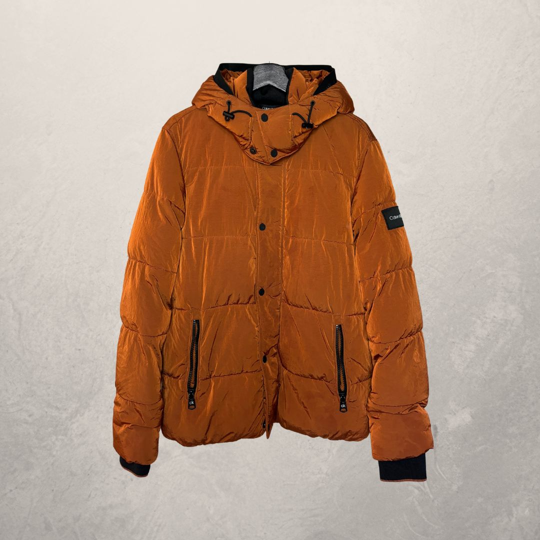 CK orange shine puffer jacket M (good)