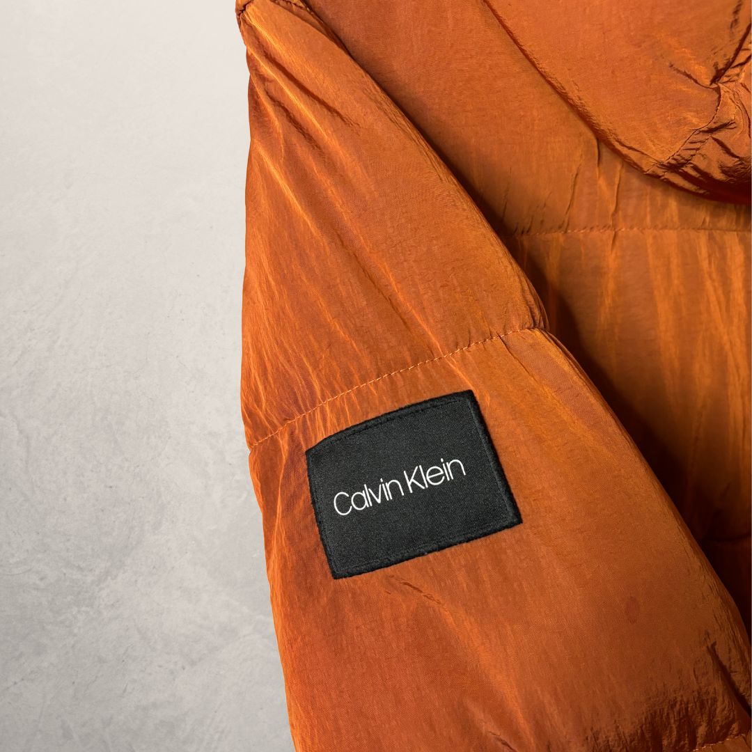 CK orange shine puffer jacket M (good)