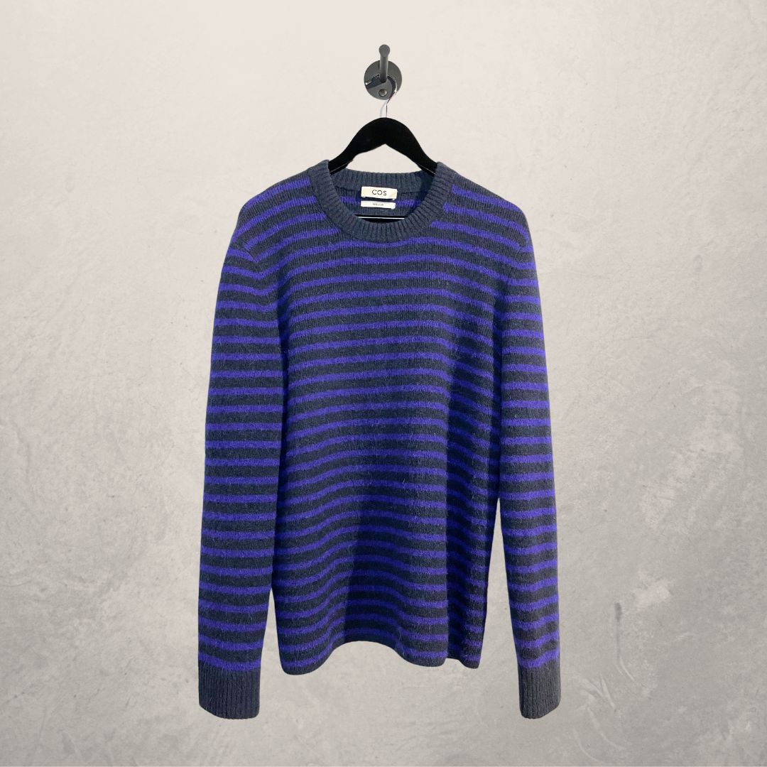 COS black and purple alpaca/polyester blend jumper M