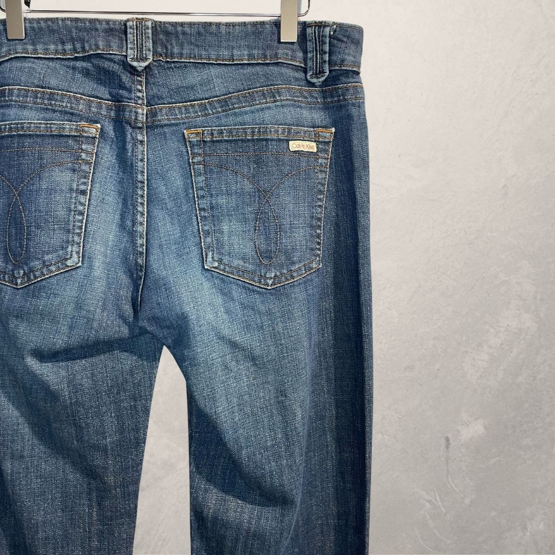 Calvin Klein blauwe low rise flared jeans M