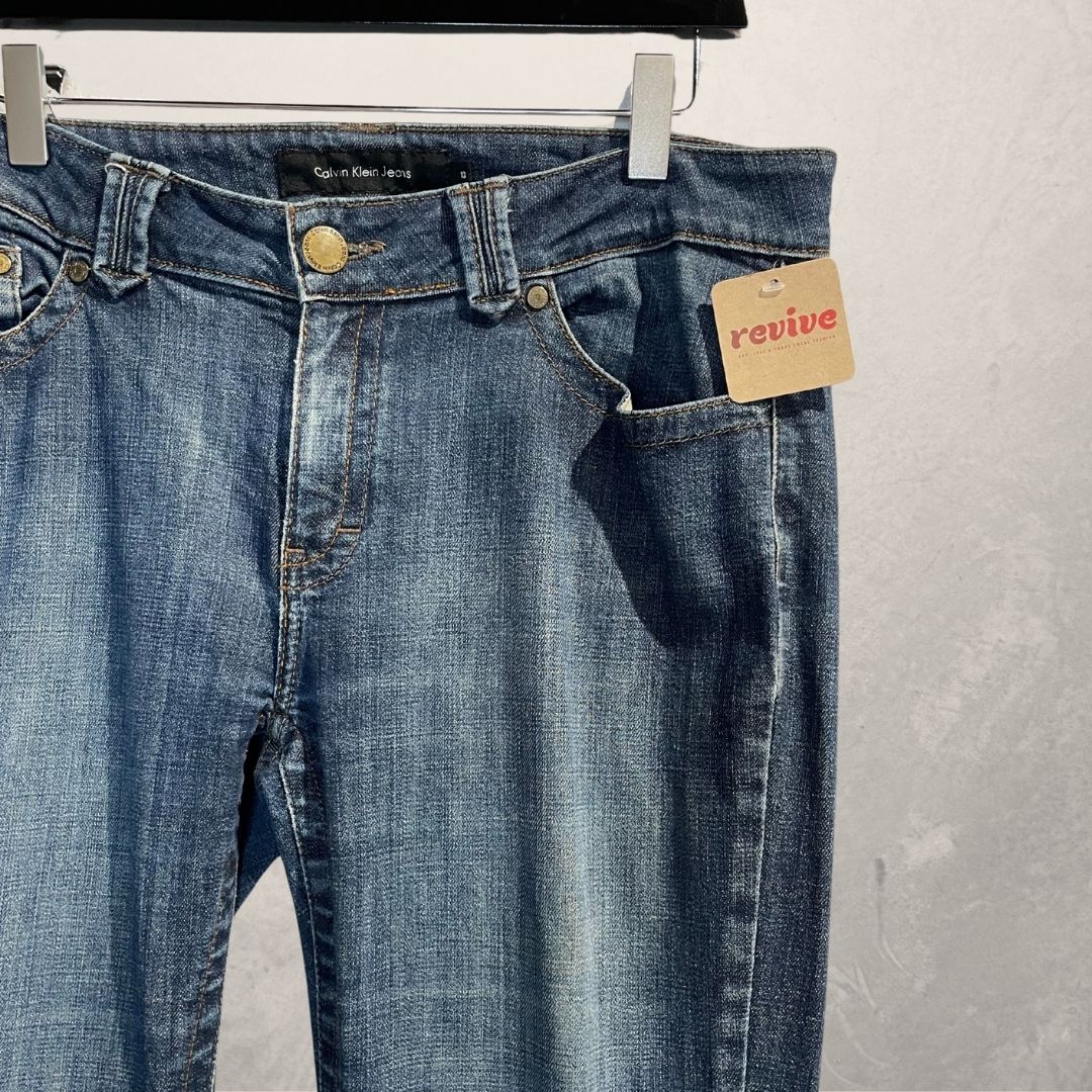 Calvin Klein blauwe low rise flared jeans M
