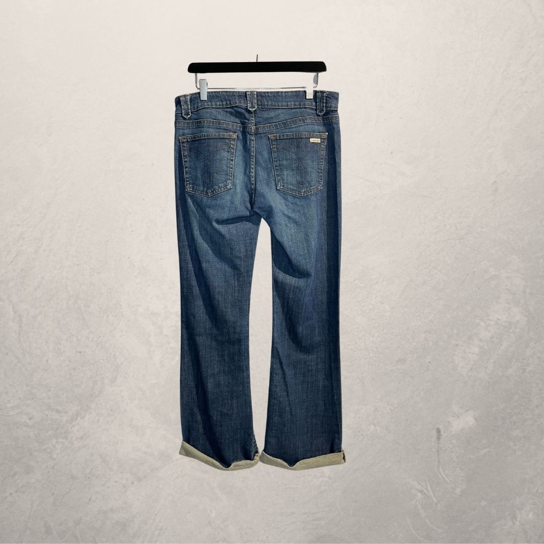 Calvin Klein blauwe low rise flared jeans M