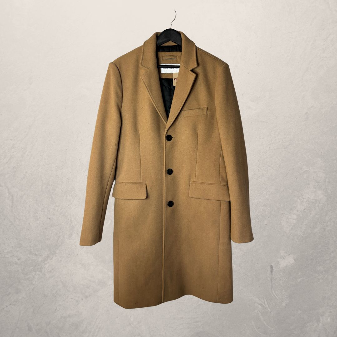 Calvin Klein camel woolblend coat M