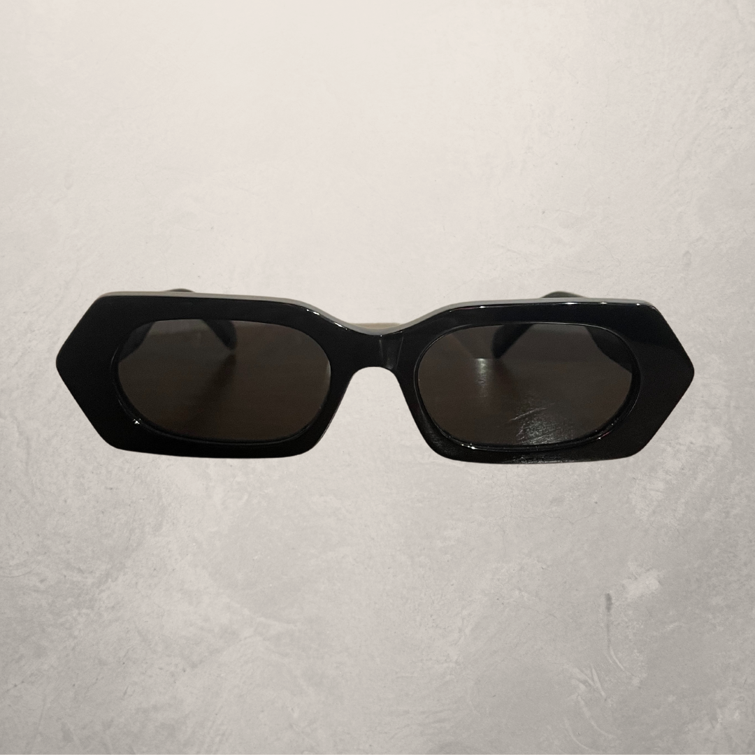 Céline black hexagon gold logo sunglasses